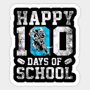 Happy 100 Days Of School Hockey Lovers Boys Girls Sticker